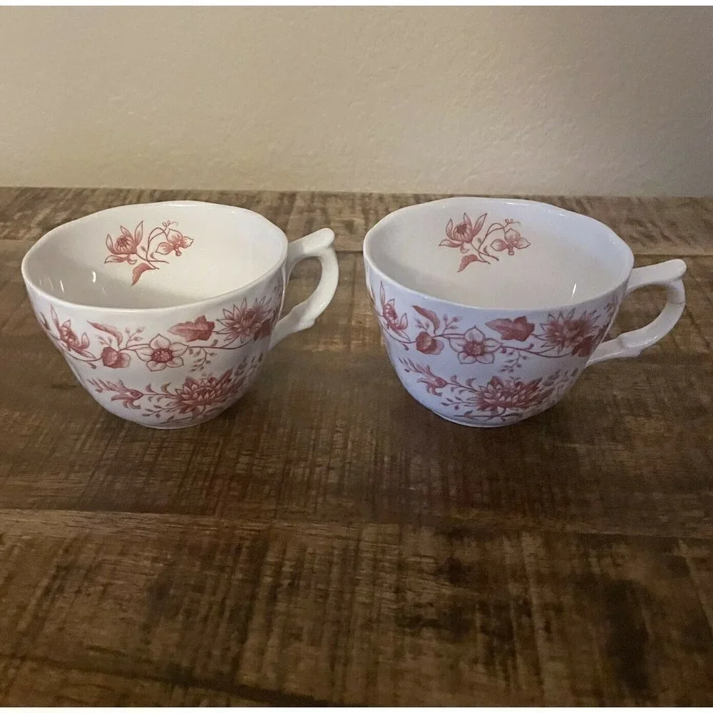 Double Phoenix Ironstone Somerset Cups Mugs Set 2